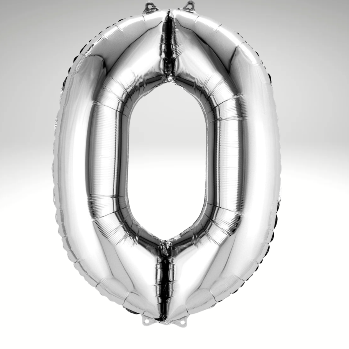 Silver Number 0 Balloon